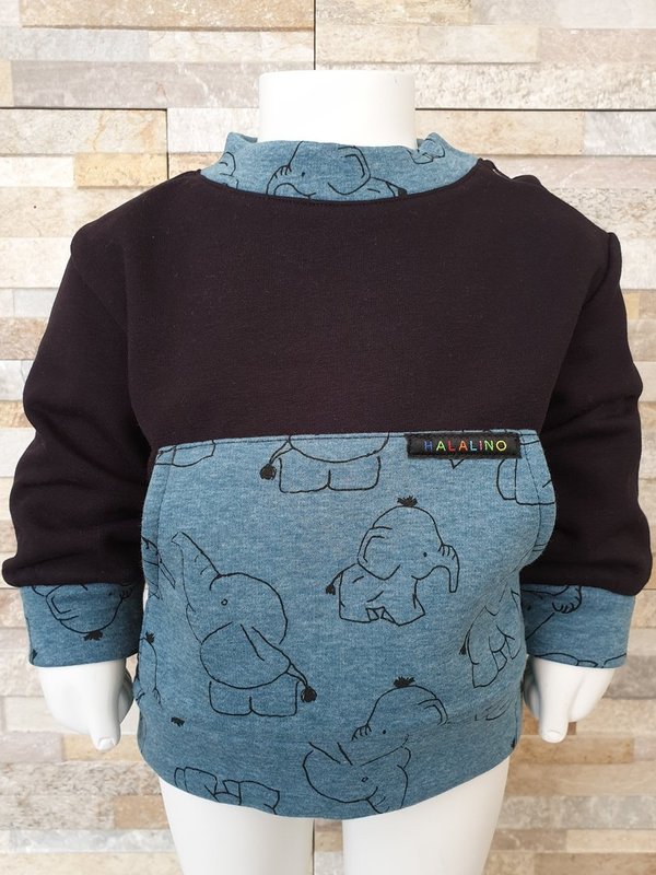 Sweatshirt mit Kängurutasche Elefant